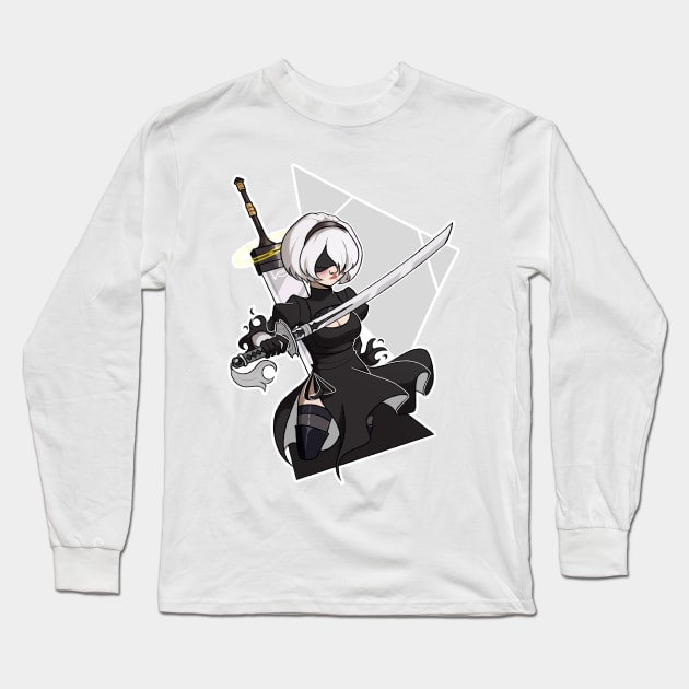 2B Nier Automata Long Sleeve T-Shirt by gaypompeii